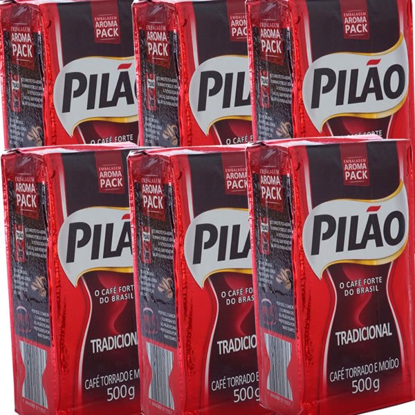 画像1: カフェピロン 6個セット 500g 深煎り ブラジルコーヒー レギュラーコーヒー 賞味期限　2026年01月12日 (1)