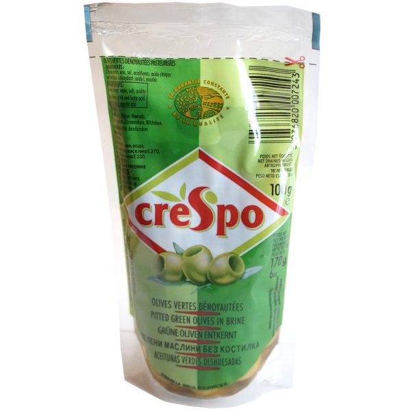 画像2: 送料無料 オリーブの実 固形量100g×4個セット 種無し グリーンオリーブ 内容総量170g クレスポ スタンドパック (2)